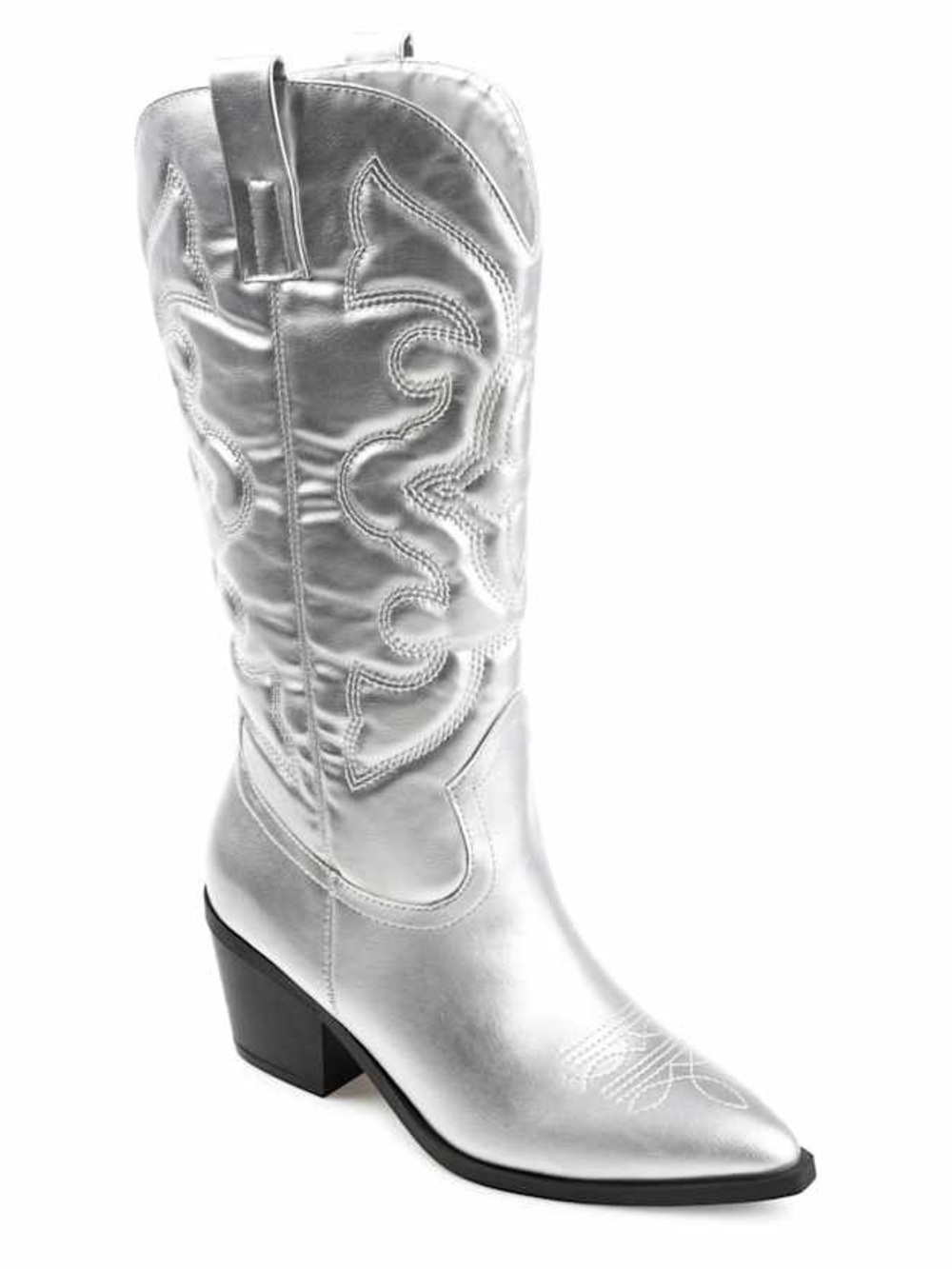 Journee Chantry Cowgirl Silver Pull On Boots Sz 10 BNWB